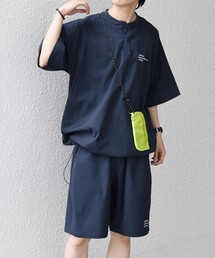 SHIPS any（シップス エニィ）の「【WEB限定】SHIPS any:〈吸水速乾 UVカット〉ドライタッチ ヘンリーネック Tシャツ+イージーショーツ+パッカブルバッグ 3点セット◇（Tシャツ/カットソー）」