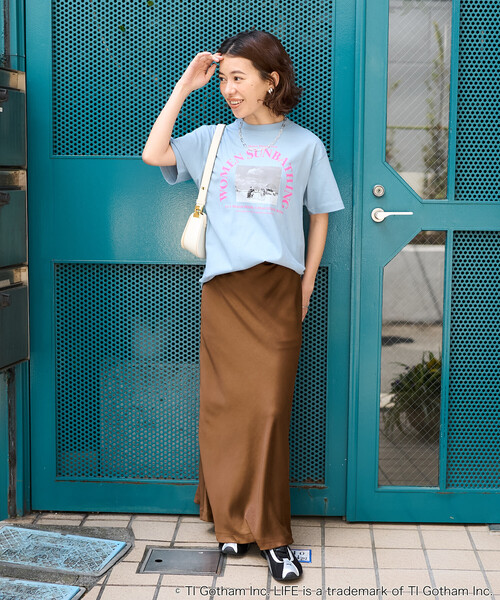 FREAK'S STORE（フリークスストア）の「PHOTO T-SHIRT/ガールズ フォトTシャツ（Tシャツ/カットソー・レディース・ピンク/ホワイト/イエロー/サックスブルー/チャコールグレー・ﾌﾘ-）」の7枚目の写真
