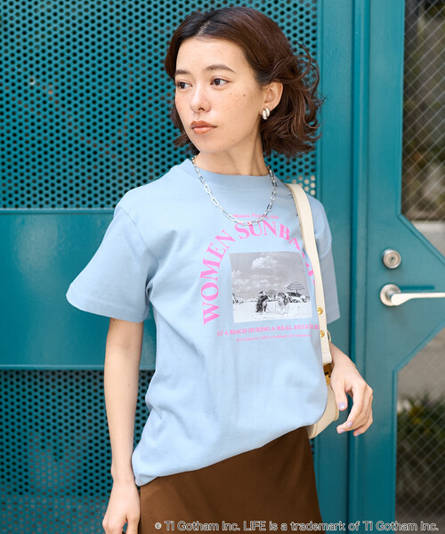 FREAK'S STORE（フリークスストア）の「PHOTO T-SHIRT/ガールズ フォトTシャツ（Tシャツ/カットソー・レディース・ピンク/ホワイト/イエロー/サックスブルー/チャコールグレー・ﾌﾘ-）」の11枚目の写真