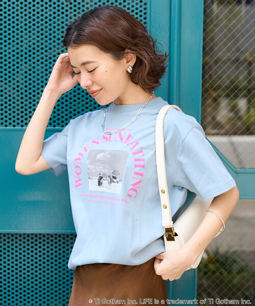FREAK'S STORE（フリークスストア）の「PHOTO T-SHIRT/ガールズ フォトTシャツ（Tシャツ/カットソー・レディース・ピンク/ホワイト/イエロー/サックスブルー/チャコールグレー・ﾌﾘ-）」の12枚目の写真