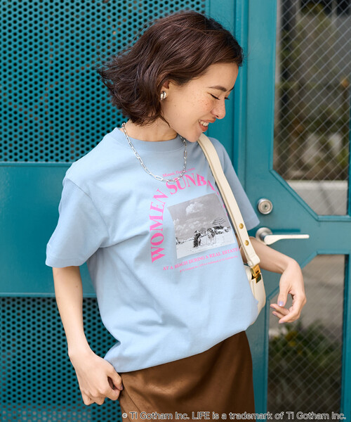 FREAK'S STORE（フリークスストア）の「PHOTO T-SHIRT/ガールズ フォトTシャツ（Tシャツ/カットソー・レディース・ピンク/ホワイト/イエロー/サックスブルー/チャコールグレー・ﾌﾘ-）」の14枚目の写真