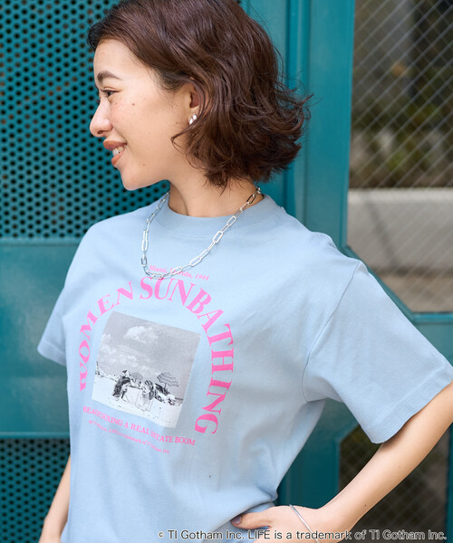 FREAK'S STORE（フリークスストア）の「PHOTO T-SHIRT/ガールズ フォトTシャツ（Tシャツ/カットソー・レディース・ピンク/ホワイト/イエロー/サックスブルー/チャコールグレー・ﾌﾘ-）」の18枚目の写真