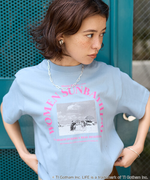 FREAK'S STORE（フリークスストア）の「PHOTO T-SHIRT/ガールズ フォトTシャツ（Tシャツ/カットソー・レディース・ピンク/ホワイト/イエロー/サックスブルー/チャコールグレー・ﾌﾘ-）」の20枚目の写真