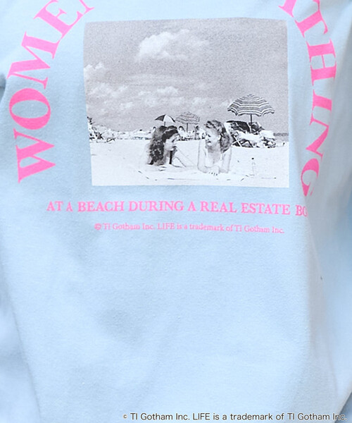 FREAK'S STORE（フリークスストア）の「PHOTO T-SHIRT/ガールズ フォトTシャツ（Tシャツ/カットソー・レディース・ピンク/ホワイト/イエロー/サックスブルー/チャコールグレー・ﾌﾘ-）」の21枚目の写真