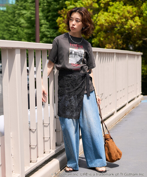 FREAK'S STORE（フリークスストア）の「PHOTO T-SHIRT/ガールズ フォトTシャツ（Tシャツ/カットソー・レディース・ピンク/ホワイト/イエロー/サックスブルー/チャコールグレー・ﾌﾘ-）」の22枚目の写真