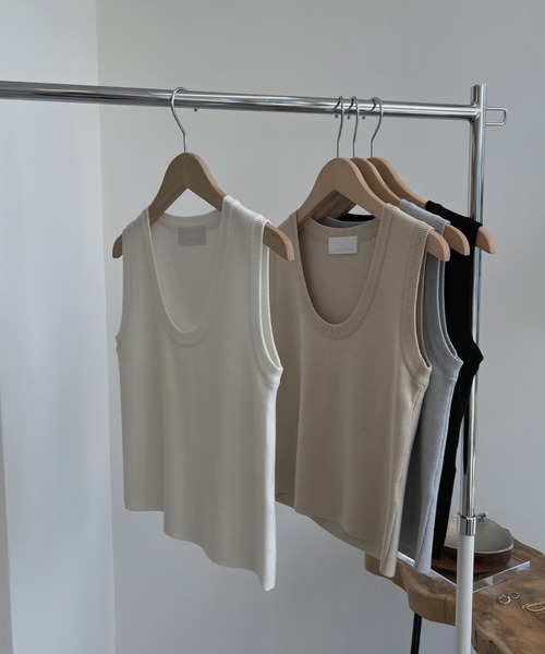 pale color useful knit tank / ペールカラーユーズフルニットタンク 