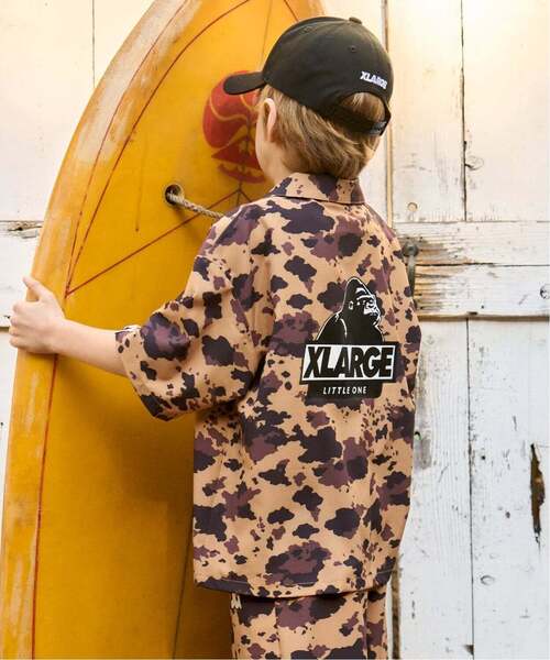XLARGE KIDS（エクストララージキッズ）の「アニマル総柄 半袖シャツ（シャツ/ブラウス・キッズ・チャコール/ベージュ・140cm/130cm/110cm/120cm/100cm/90cm）」の5枚目の写真