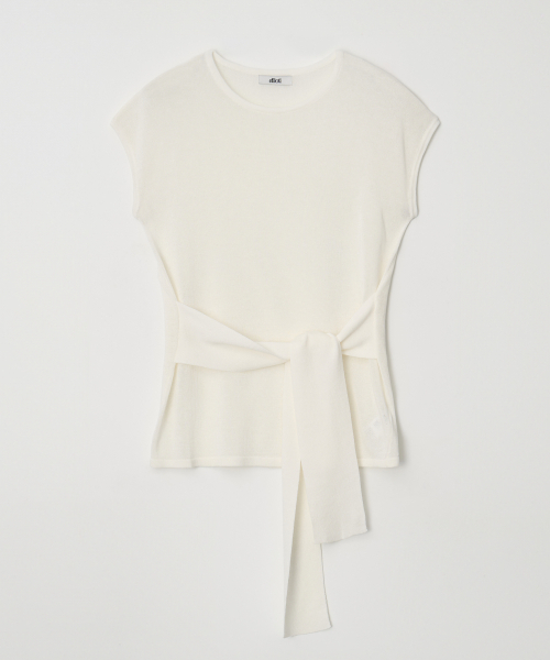 Ellioti(エリオティ)の「Neris Wrap Knit Half Ts_3Color(Tシャツ/カットソー・レディース・ブラック/LIME/アイボリー・FREE)」の8枚目の写真