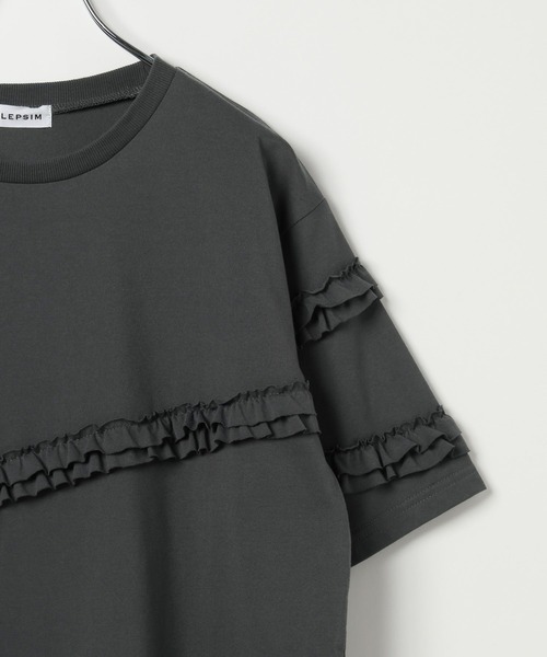 LEPSIM(レプシィム)の「アソートフリルチュニック 740448(Tシャツ/カットソー・レディース・オフホワイト/ブラック系その他/チャコールグレー/ブラック・FREE)」の7枚目の写真
