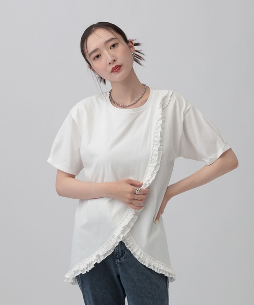 LEPSIM(レプシィム)の「アソートフリルチュニック 740448(Tシャツ/カットソー・レディース・オフホワイト/ブラック系その他/チャコールグレー/ブラック・FREE)」の16枚目の写真