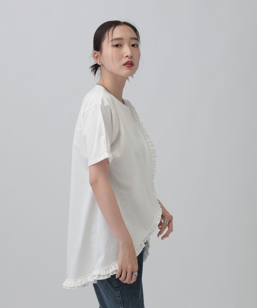 LEPSIM(レプシィム)の「アソートフリルチュニック 740448(Tシャツ/カットソー・レディース・オフホワイト/ブラック系その他/チャコールグレー/ブラック・FREE)」の17枚目の写真