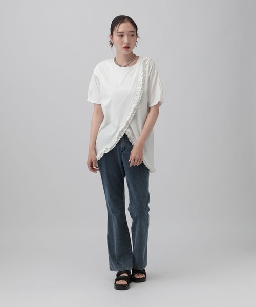 LEPSIM(レプシィム)の「アソートフリルチュニック 740448(Tシャツ/カットソー・レディース・オフホワイト/ブラック系その他/チャコールグレー/ブラック・FREE)」の21枚目の写真