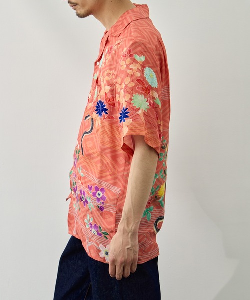 NIPOALOHA(ニポアロハ)の「【NIPOALOHA/二ポアロハ】SILK CUPRO SHORT SLEEVE ALOHA SHIRT(シャツ/ブラウス・メンズ・オレンジ・2/3/4)」の8枚目の写真