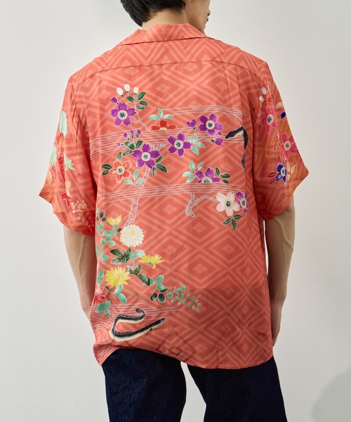 NIPOALOHA(ニポアロハ)の「【NIPOALOHA/二ポアロハ】SILK CUPRO SHORT SLEEVE ALOHA SHIRT(シャツ/ブラウス・メンズ・オレンジ・2/3/4)」の7枚目の写真