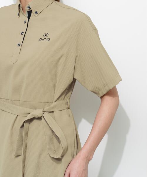 PING（ピン）の「【PING APPAREL】全方向ストレッチサッカーワンピース ＜GOLD＞ (LADIES)（ワンピース・レディース・ブラック/ホワイト/イエロー/ベージュ・M/S/LL/L/XS）」の7枚目の写真