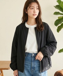 ノーカラージャケット ブラウス ギャザー」に該当するレディースの