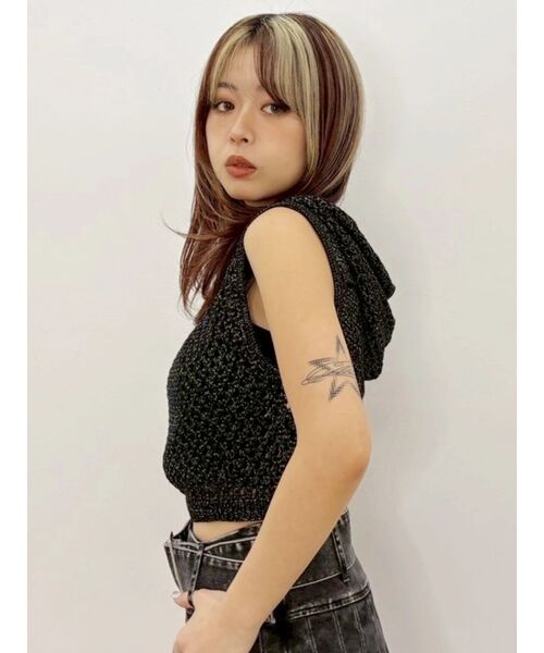EVRIS(エヴリス)の「スカシアミフードニットトップス(ニット/セーター・レディース・ブラック/ピンク/ベージュ・FREE)」の14枚目の写真