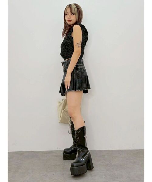 EVRIS(エヴリス)の「スカシアミフードニットトップス(ニット/セーター・レディース・ブラック/ピンク/ベージュ・FREE)」の17枚目の写真