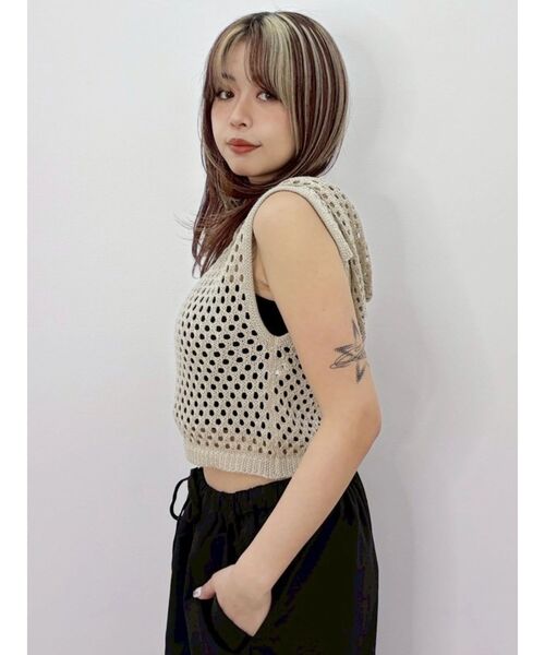 EVRIS(エヴリス)の「スカシアミフードニットトップス(ニット/セーター・レディース・ブラック/ピンク/ベージュ・FREE)」の21枚目の写真