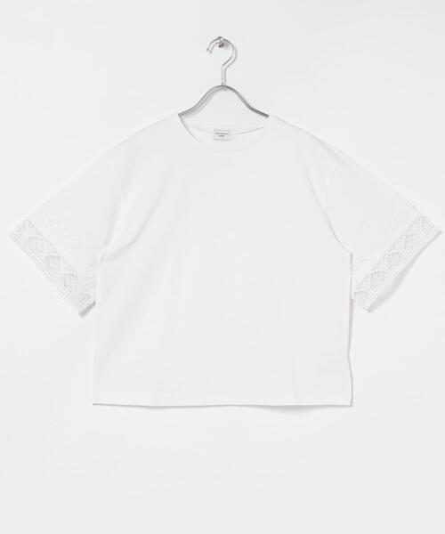 URBAN RESEARCH DOORS（アーバンリサーチドアーズ）の「レーススリーブTシャツ（Tシャツ/カットソー・レディース・ネイビー/ブラウン/オフホワイト・FREE）」の11枚目の写真