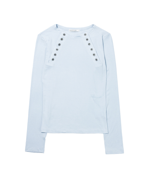 FANCY CLUB(ファンシークラブ)の「ムーブボタンロングスリーブ (スカイブルー) F26QB048(Tシャツ/カットソー・レディース・その他・ONE)」の4枚目の写真