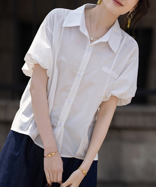ONEP STAR(ワンピスター)の「リラックスフィットシャツ(シャツ/ブラウス・レディース・ホワイト・X-LARGE/LARGE/MEDIUM)」の4枚目の写真