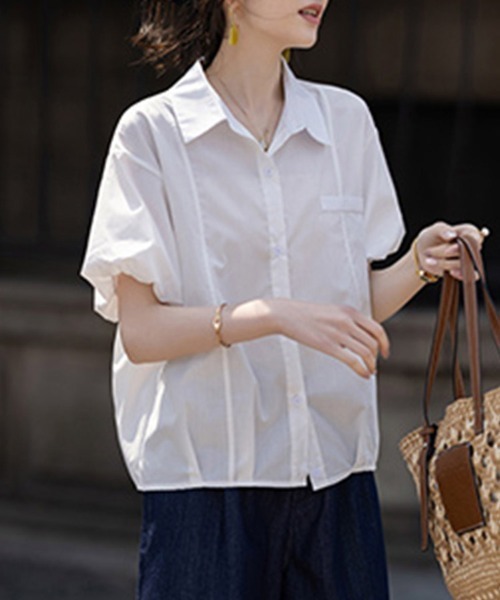 ONEP STAR(ワンピスター)の「リラックスフィットシャツ(シャツ/ブラウス・レディース・ホワイト・X-LARGE/LARGE/MEDIUM)」の5枚目の写真