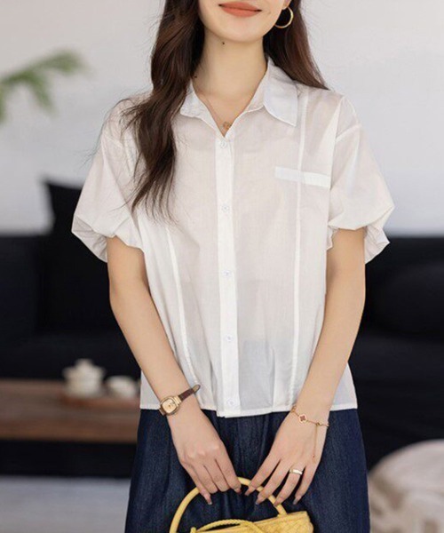 ONEP STAR(ワンピスター)の「リラックスフィットシャツ(シャツ/ブラウス・レディース・ホワイト・X-LARGE/LARGE/MEDIUM)」の6枚目の写真