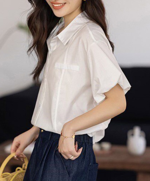 ONEP STAR(ワンピスター)の「リラックスフィットシャツ(シャツ/ブラウス・レディース・ホワイト・X-LARGE/LARGE/MEDIUM)」の7枚目の写真