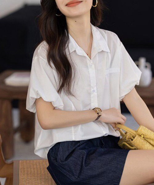 ONEP STAR(ワンピスター)の「リラックスフィットシャツ(シャツ/ブラウス・レディース・ホワイト・X-LARGE/LARGE/MEDIUM)」の8枚目の写真