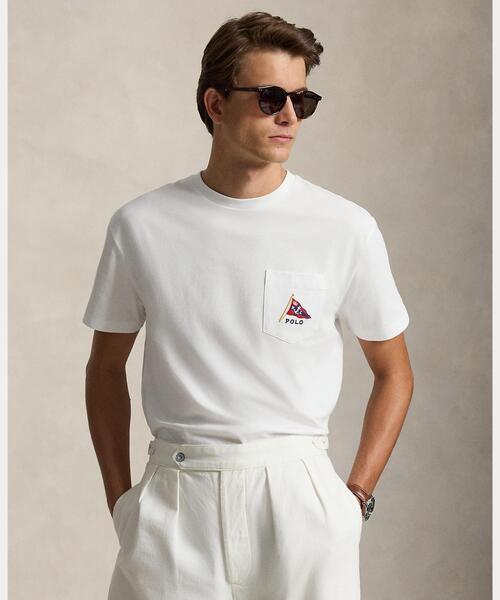 POLO RALPH LAUREN(ポロ ラルフ ローレン)の「クラシック フィット Polo ベア ジャージー Tシャツ(Tシャツ/カットソー・メンズ・ホワイト・L/M/S/XS)」の1枚目の写真