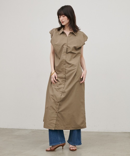 LARUTA（ラルータ）の「【LARUTA】［WEB限定］ブロードバルーンスリーブシャツワンピース（シャツワンピース・レディース・ベージュ/ブラウン/ブラック・FREE）」の15枚目の写真
