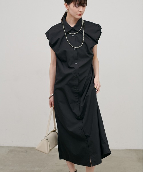 LARUTA（ラルータ）の「【LARUTA】［WEB限定］ブロードバルーンスリーブシャツワンピース（シャツワンピース・レディース・ベージュ/ブラウン/ブラック・FREE）」の6枚目の写真