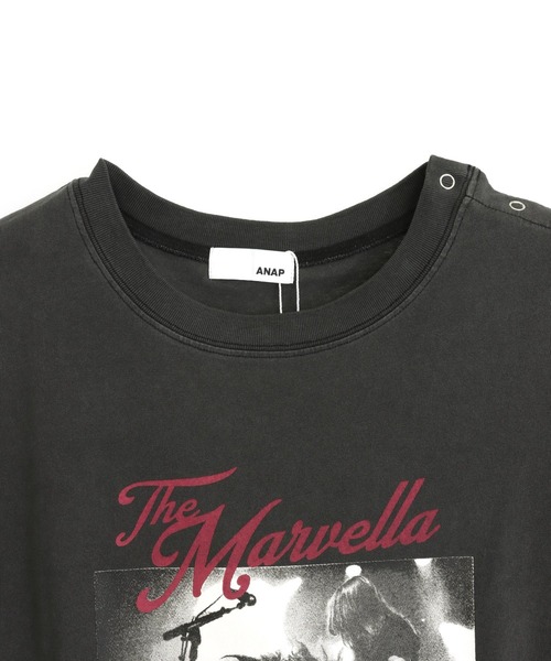 ANAP(アナップ)の「ピグメント加工 スナップボタン 2WAY オーバーサイズ Tシャツ(Tシャツ/カットソー・レディース・ベージュ系その他/ダークアッシュ・F)」の16枚目の写真