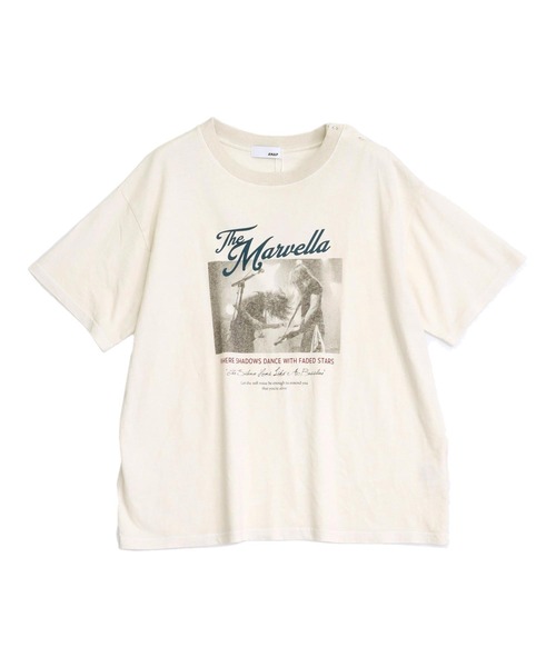 ANAP(アナップ)の「ピグメント加工 スナップボタン 2WAY オーバーサイズ Tシャツ(Tシャツ/カットソー・レディース・ベージュ系その他/ダークアッシュ・F)」の11枚目の写真