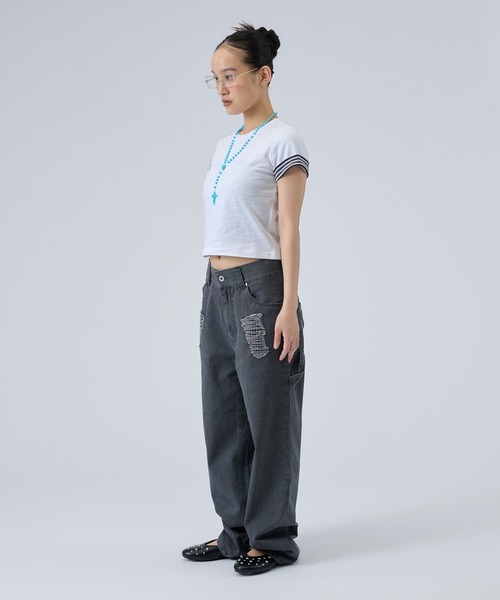 FTW(エフティダブリュー)の「SLUB LAYERED TEE(Tシャツ/カットソー・レディース・ホワイト/ピンク/ライトグリーン・SMALL/MEDIUM)」の13枚目の写真