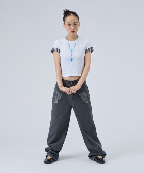 FTW(エフティダブリュー)の「SLUB LAYERED TEE(Tシャツ/カットソー・レディース・ホワイト/ピンク/ライトグリーン・SMALL/MEDIUM)」の10枚目の写真