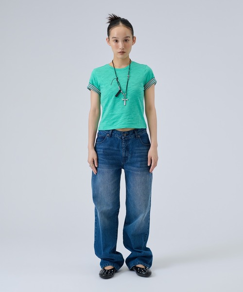 FTW(エフティダブリュー)の「SLUB LAYERED TEE(Tシャツ/カットソー・レディース・ホワイト/ピンク/ライトグリーン・SMALL/MEDIUM)」の19枚目の写真