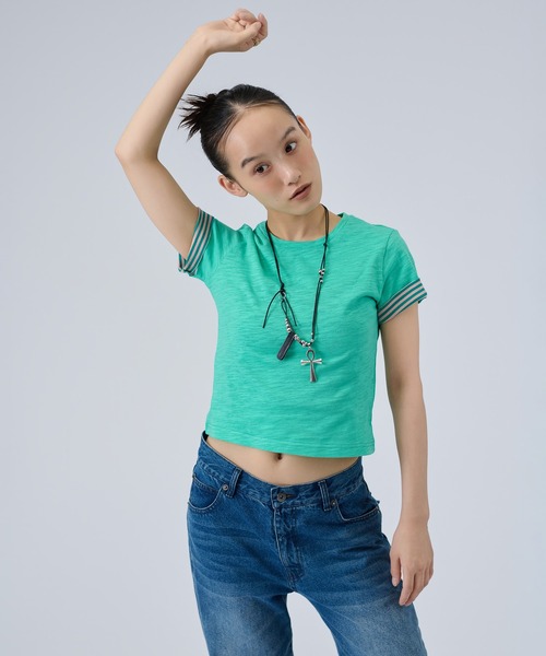 FTW(エフティダブリュー)の「SLUB LAYERED TEE(Tシャツ/カットソー・レディース・ホワイト/ピンク/ライトグリーン・SMALL/MEDIUM)」の16枚目の写真