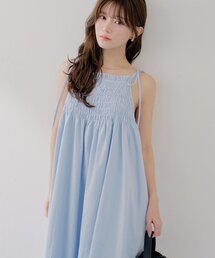 SALON by Chico】チューリップボリュームドッキングワンピース