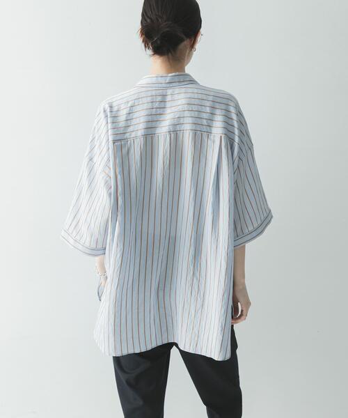URBAN RESEARCH（アーバンリサーチ）の「ハーフスリーブストライプシャツ（シャツ/ブラウス・レディース・ブラウン系その他/ブルー系その他・FREE）」の20枚目の写真