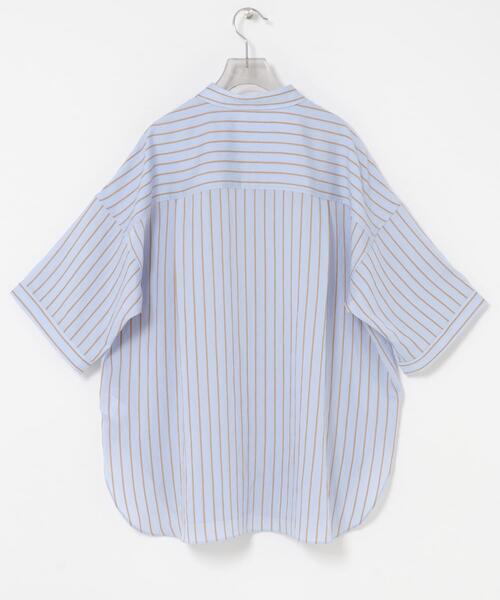 URBAN RESEARCH（アーバンリサーチ）の「ハーフスリーブストライプシャツ（シャツ/ブラウス・レディース・ブラウン系その他/ブルー系その他・FREE）」の14枚目の写真