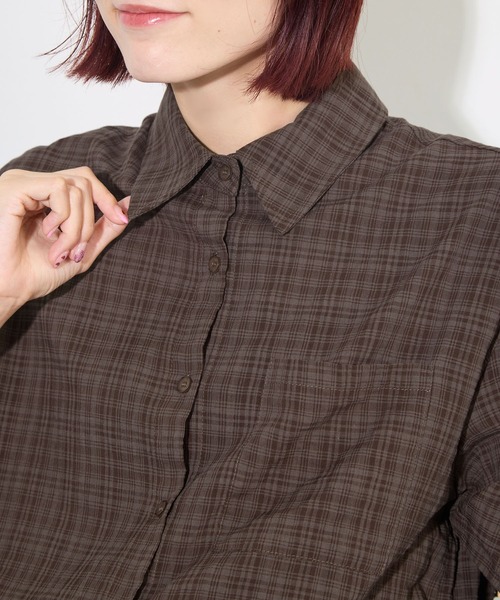 ABYS（アビス）の「半袖BIGチェックシャツ（シャツ/ブラウス・レディース・ネイビー/ブラウン/イエロー・FREE）」の11枚目の写真