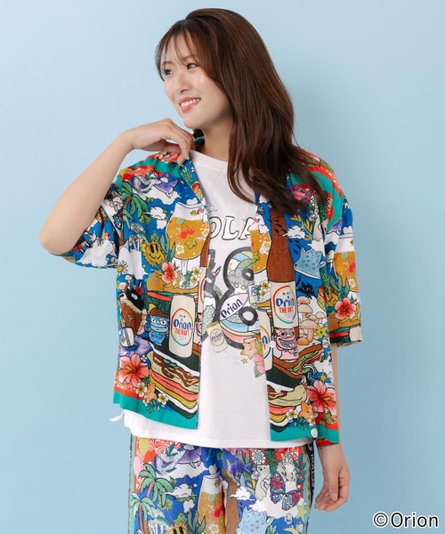 ScoLar(スカラー)の「462012:orion×ScoLar スカーフ柄シャツ(シャツ/ブラウス・レディース・ネイビー/ブラック・L/M)」の2枚目の写真