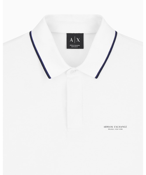ARMANI EXCHANGE(アルマーニエクスチェンジ)の「【A|X アルマーニ エクスチェンジ】AXロゴ パイピングカラー レギュラーフィット 半袖ポロシャツ/REGULAR(ポロシャツ・メンズ・オフホワイト/レッド・LARGE/SMALL/MEDIUM/X-SMALL/X-LARGE)」の16枚目の写真