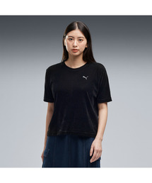 PUMA プーマ ウィメンズ ESS エレベーテッド ベロア メッシュ 半袖 Tシャツ