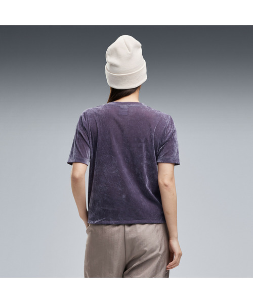 PUMA(プーマ)の「PUMA プーマ ウィメンズ ESS エレベーテッド ベロア メッシュ 半袖 Tシャツ(Tシャツ/カットソー・レディース・ブラック/ダークグレー・MEDIUM/LARGE/X-LARGE/SMALL)」の4枚目の写真