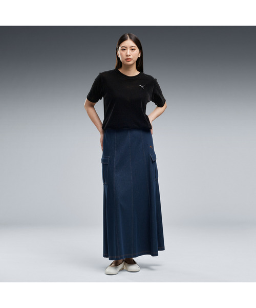 PUMA(プーマ)の「PUMA プーマ ウィメンズ ESS エレベーテッド ベロア メッシュ 半袖 Tシャツ(Tシャツ/カットソー・レディース・ブラック/ダークグレー・MEDIUM/LARGE/X-LARGE/SMALL)」の11枚目の写真
