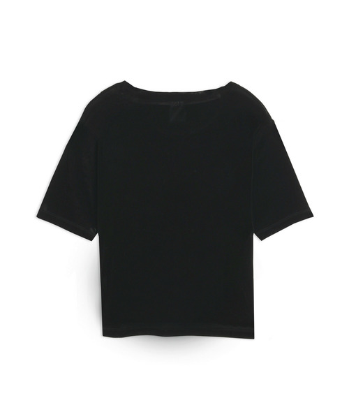 PUMA(プーマ)の「PUMA プーマ ウィメンズ ESS エレベーテッド ベロア メッシュ 半袖 Tシャツ(Tシャツ/カットソー・レディース・ブラック/ダークグレー・MEDIUM/LARGE/X-LARGE/SMALL)」の9枚目の写真