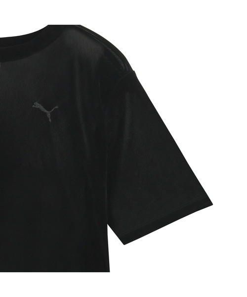 PUMA(プーマ)の「PUMA プーマ ウィメンズ ESS エレベーテッド ベロア メッシュ 半袖 Tシャツ(Tシャツ/カットソー・レディース・ブラック/ダークグレー・MEDIUM/LARGE/X-LARGE/SMALL)」の8枚目の写真